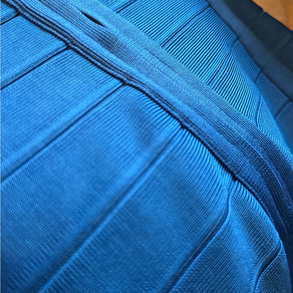 Herve Leger Blue Bandage Dress - Picture 4 of 10